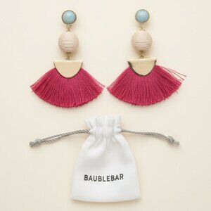 BaubleBar Pink and Gold Statement Earrings
